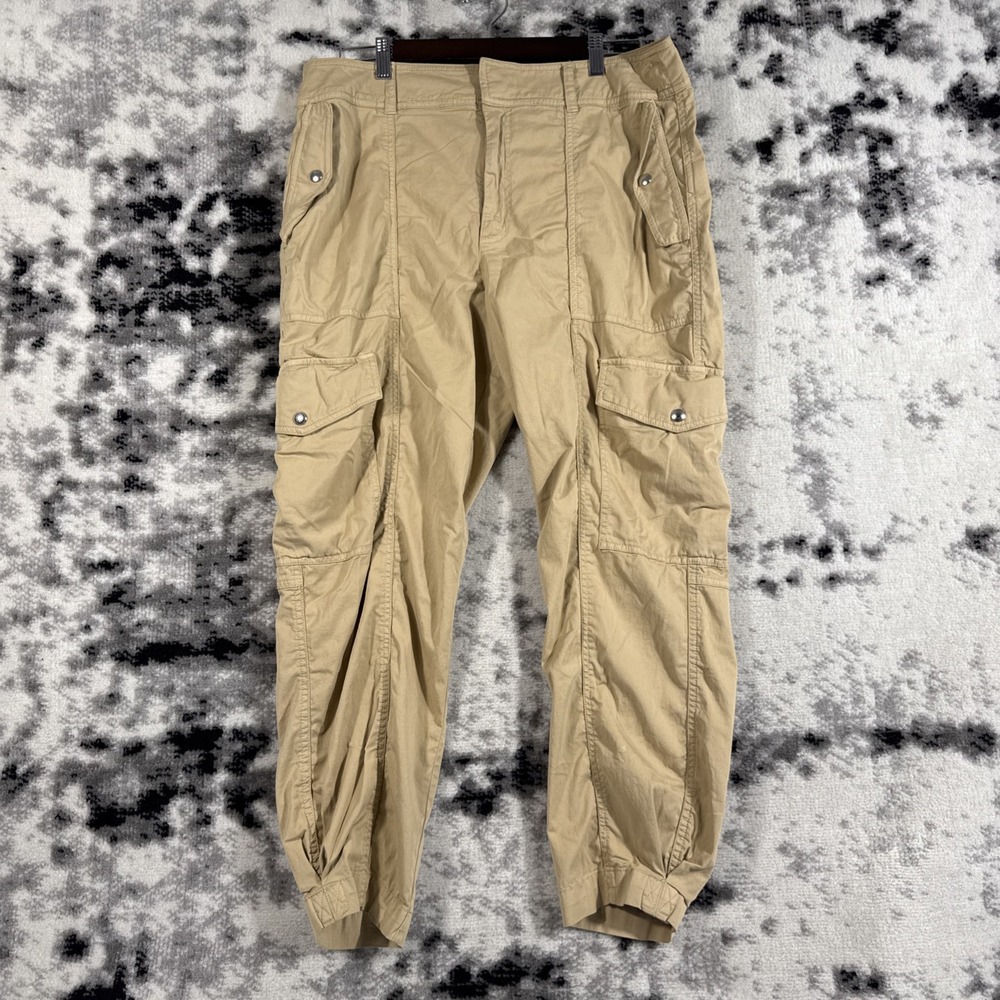 Lauren Ralph Lauren Pants Womens Siz 14 Beige Jogger Cargo Paratrooper Army Util